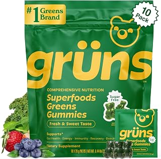 Adult Greens Gummies Sugar Free Multivitamin & Prebiotic Fiber, 10 ct