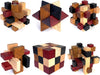Wooden Brain Teaser Puzzles 6 Pack - 3D Brain Teasers for Adults & Kids - Educational and Fun Gift Ideas - Mind Puzzles