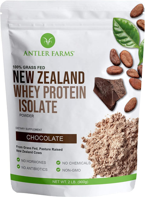 Antler Farms New Zealand Whey Protein Isolate - Grass Fed, Chocolate, 2 lbs