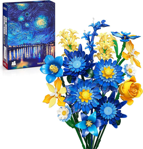Starry Flowers Building Set for Adults Compatible with Lego Botanicals