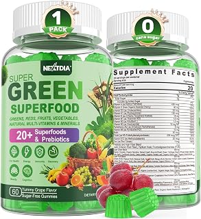 Super Greens Multivitamin Gummies, w/Spirulina, Chlorella, Multivitamins