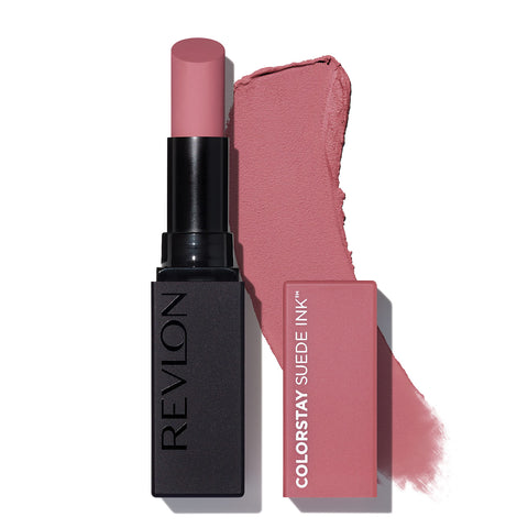 REVLON Lipstick, ColorStay Suede Ink, Built-in Primer, Infused with Vitamin E, Waterproof, Smudge-proof, Matte Color, 008 That Girl, 0.09 oz.