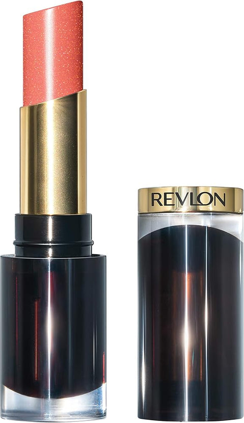 Revlon Super Lustrous Glass Shine Lipstick, 019 Dewy Peach, 0.15 oz | High-shine creamy lipstick with hyaluronic acid, aloe & rose quartz. Glassy finish that won't feather or bleed. - Lip Makeup - Beauty