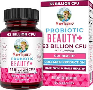 MARYRUTH'S Probiotic Beauty Capsules, Gut Health, Vegan Collagen Support