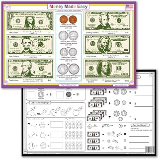 Tot Talk Money Made Easy Educational Placemat | Coins, Bills & Math Skills