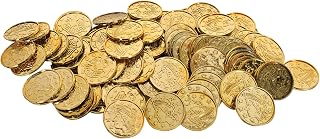 Beistle Gold Plastic Coins 1.5 Inch Double-Sided Decorations 100 Pack