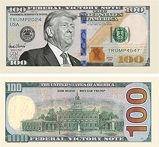 American Art Classics Donald Trump 100.00 Victory Limited Edition Novelty Dollar Bill - Pack of 50 - Full Color Front & Back Printing with Great Detail. Make America Great Again.