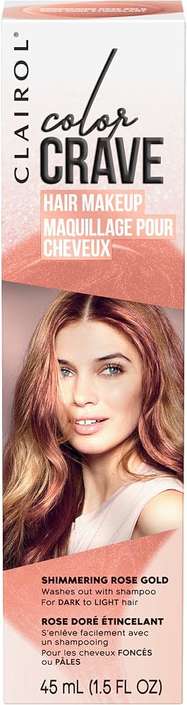 Clairol Color Crave Temporary Hair Color Makeup, Shimmering Rose Gold Hair Color, - Hair Care - Beauty