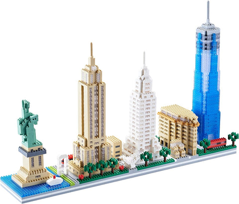 New York Skyline City Building Micro Building Block Set, Home and Office Decoration, Creative Gift for Adults(3452 PCS)