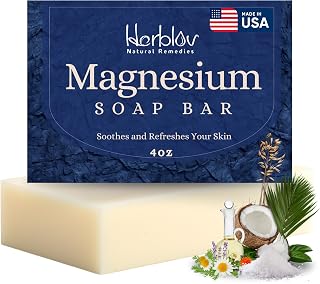 Dead Sea Magnesium Soap Bar – Deep Cleansing, Moisturizing Body Soap for Dry Itchy and All Skin Types – Shower Soap Soothes Muscles and Joints – All-Natural Exfoliating Face and Body Wash Made in USA