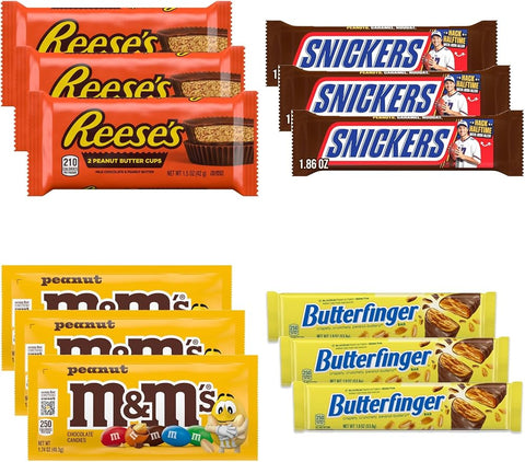 Big TOP DEALS USA 12 Reese's Cups, Snickers, M&M'S Peanut & Butterfinger - Personal Care