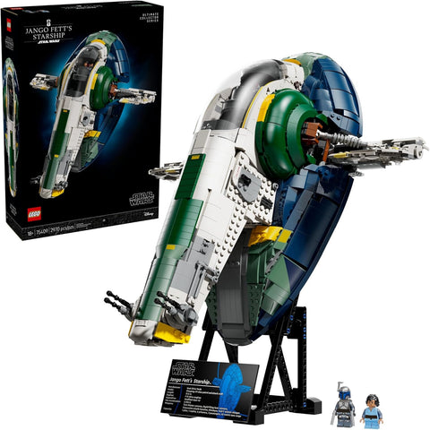 LEGO Star Wars Jango Fett’s Firespray-Class Starship Building Set for Adults - Attack of the Clones Collectible Model Kit and Room Decor - DIY Gift Idea for Men, Women, & Any Fans, Ages 18+ - 75409