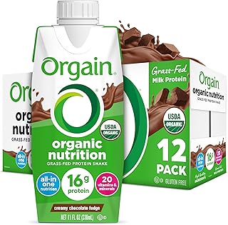 ORGAIN Organic Creamy Chocolate Fudge Shake 12 Pack, 11 FZ