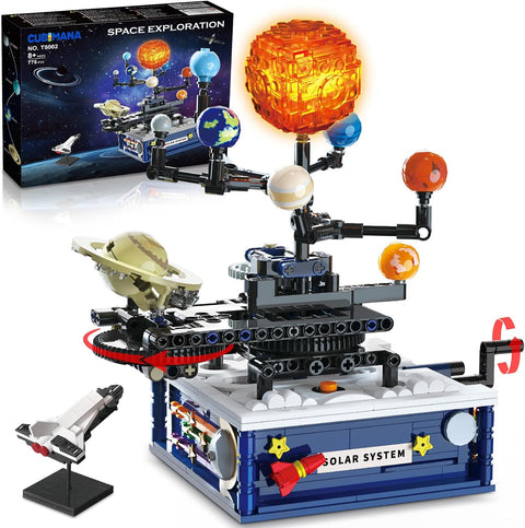 CUBIMANA Solar System Building Sets with Light for Boys 8+ with 8 Planets