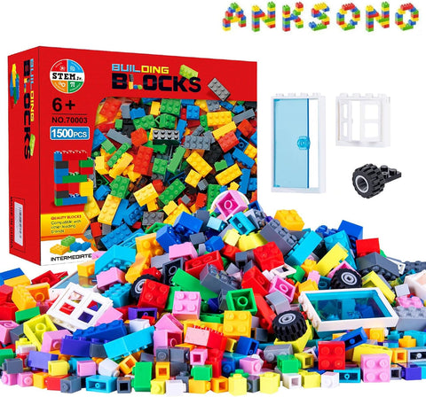 1500 Pieces Building Bricks for Kids, Classic Building Bulk Blocks