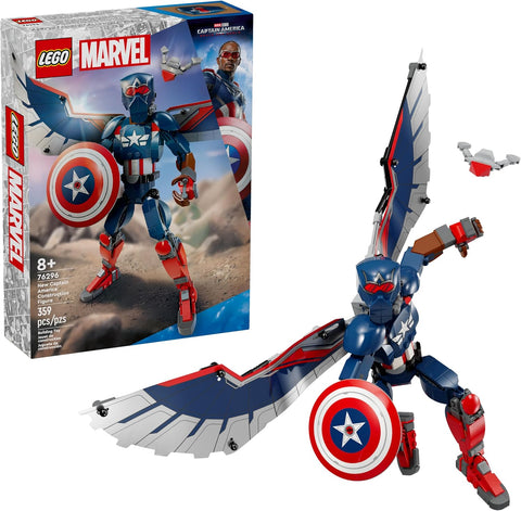 LEGO Marvel New Captain America Construction Figure - Buildable Action Figure - Birthday Gift for Boys and Girls Ages 8+ - Avengers Super Heroes Toy for Kids - 76296