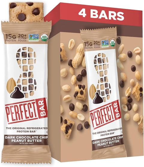 Perfect Bar Gluten-Free Dark Chocolate Chip Peanut Butter Protein Bar, 4 count, 2.3 oz