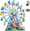 NEWRICE Rotating Ferris Wheel Building Blocks Kit,with Lights Amusement Park Building Construction Toys Set for 6+ Year Boys.Girls.Adult(870 Pieces)
