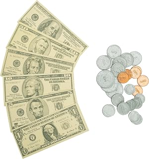 Educational Insights Big Money 3-D Magnetic Coins and Bills: 50 Magnetic Coins & Bills for Classroom or Home, Counting Skills & Pretend Play, Ages 5+