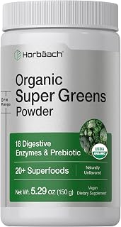 Horbäach Organic Greens Powder | 5.29 oz Supplement