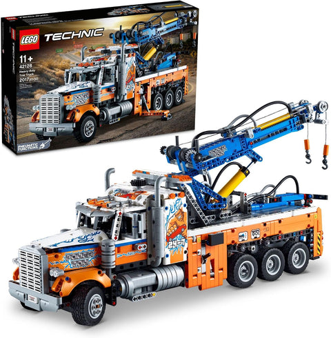 LEGO Technic Heavy-Duty Tow Truck 42128 with Crane Toy Model Building Set, Engineering for Kids Series