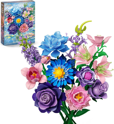 Impressionist Water Lily Flowers Bouquet Building Set for Adults Her