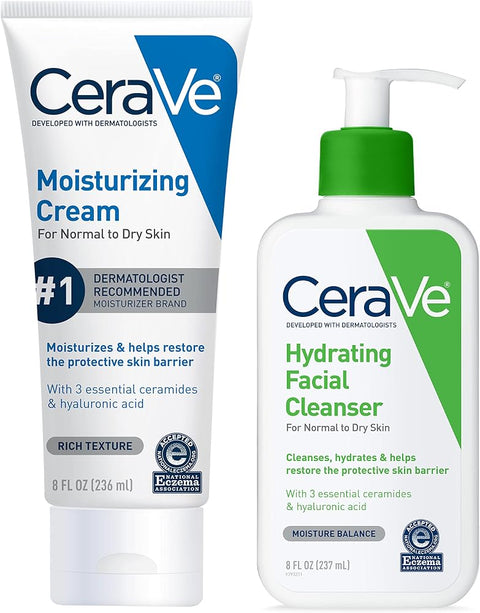 Cerave Skin Care Set, Moisturizing Cream & Hydrating Facial Cleanser - Personal Care