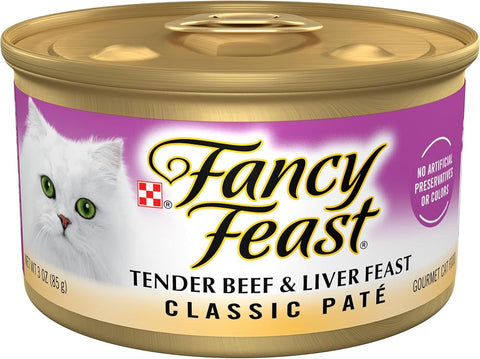 Purina Fancy Feast Tender Beef and Liver Feast Pate (24) Pack 3 oz