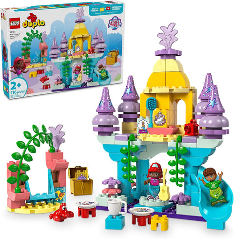 LEGO DUPLO Disney Ariel’s Magical Underwater Palace Building Set - The Little Mermaid Toy for Girls & Boys, Ages 2+ - Toddler Preschool Sensory Toy with Disney Princess Minifigure - 10435