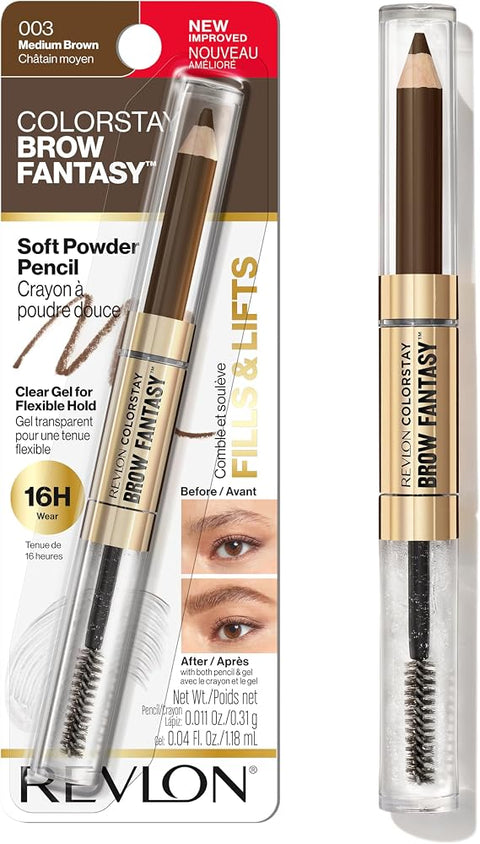 Revlon ColorStay Brow Fantasy Pencil & Gel, 003 Medium Brown