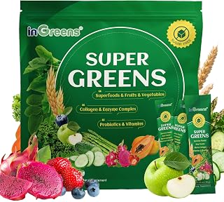 inGreens Super Greens Powder, Superfoods, 0 Sugar, 30 Packets