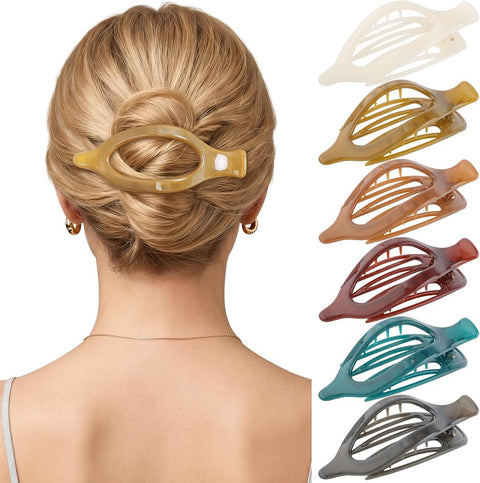 AWAYTR Flat Hair Clips for Women, Flat Claw Clips with Strong Hold