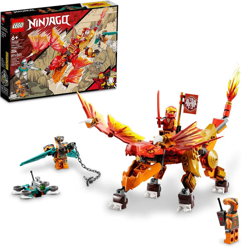 LEGO NINJAGO Kai’s Fire Dragon EVO Toy 71762 for Kids with Cobra & Boa Snake Warrior Figures and Kai Minifigure, Collectible Mission Banner Series