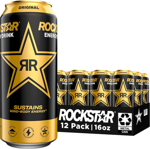 Rockstar Energy Drink, Original, 16 Fl Oz Cans (Pack of 12)