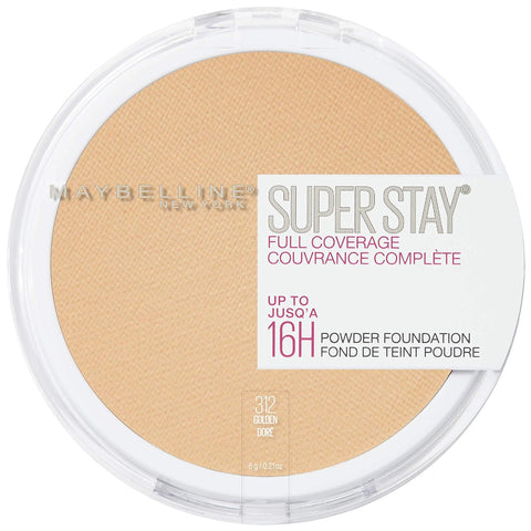 Maybelline Super Stay Full Coverage Powder Foundation Makeup, Up - 312 GOLDEN (1 Count)