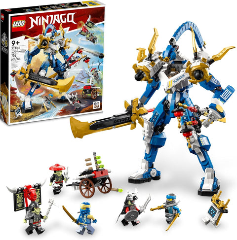 LEGO NINJAGO Jay’s Titan Mech 71785, Large Action Figure Set, Battle Toy for Kids, Boys and Girls with 5 Minifigures & Stud-Shooting Crossbow Playset