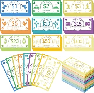 EZdhuawuse Religious Play Money for Kids - 900Pcs Classroom Money Rewards