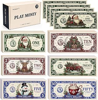 Christmas Play Money for Kids, 700 PCS Educational Money Set