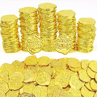 150Pcs Pirate Coins,Pirate Treasure,Plastic Treasure Coin for Pirate Party