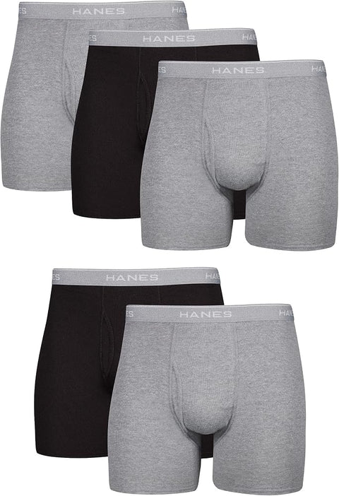 Hanes Men's Underwear Boxer Briefs, Cool and Breathable Cotton Moisture-wicking Underwear for Men, No Ride Up - Size: Various - Mens Clothing - Apparel