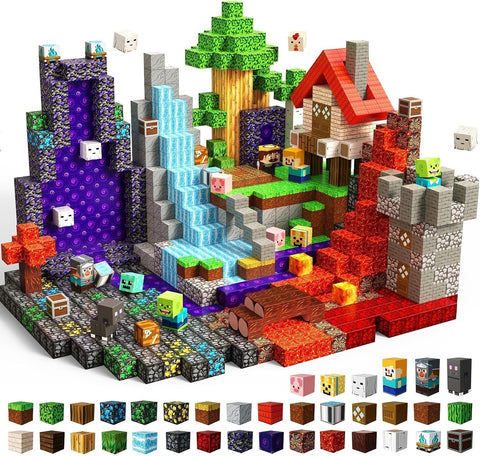 Magnetic Blocks - Magnetic Building Blocks for Kids, Magnet Cubes for Boys Girls, STEM Montessori Sensory Toys Stacking for 3 4 5 6 7 8 9 10 11 12 13 Birthday
