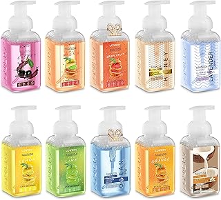 Foaming Hand Soap 10 Pack, Moisturizing W Aloe Vera & Essential Oils - Alcohol-Free Citrus Blend, Lemon, Orange, Lime, Grapefruit, Black Cherry Fragrances & More Hand Wash for Kitchen and Bathroom