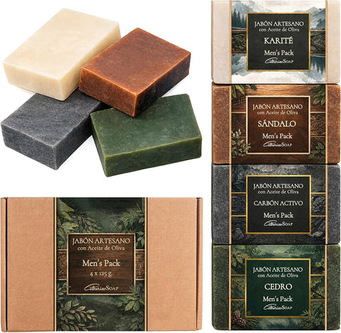 Mens Soap Bar Set, Mens natural soap bars Dry Skin Daily Use - Personal Care