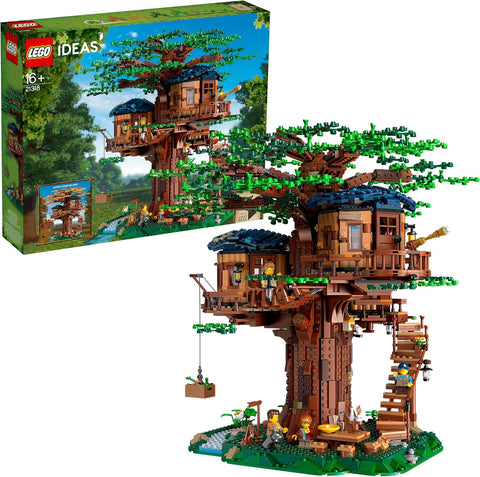 LEGO 21318 Ideas Tree House, Model Construction Set for 16 Plus Year Olds with 3 Cabins, Interchangeable Leaves, Minifigures and a Bird Figure