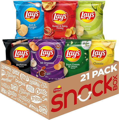 Big Top Deals USA Harvest Snaps Variety Pack, 6 Bags, 17.6 oz Total, Classic Mix, Crunchy Loops Honey BBQ, Garlic Butter, Lightly Salted, Caesar, Baked Veggie Snack Crisps