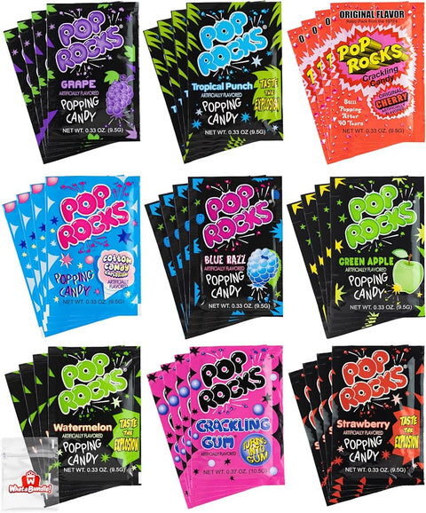 Pop Rocks Candy Variety Pack Popping Candy - Pop Rocks Bulk Candy, Nine Different Flavors Bulk Popping Candy (36 Count) - Personal Care