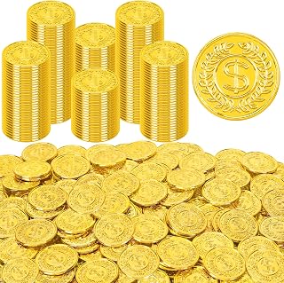 120PCS Gold Coins 1.4in Plastic Fake Pirate Treasure Coins Party Supplies