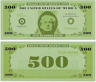 Donald Trump Reserve $500 Note Fake Money - Fairly Odd Novelties Full Color Prop Money (100 Bills)