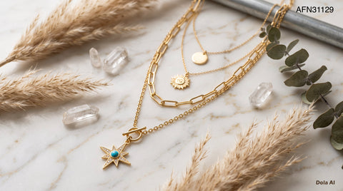 The Celestial Stack Necklace Set.