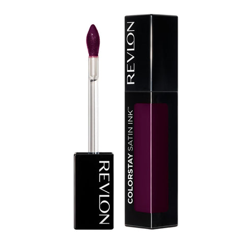 REVLON ColorStay Satin Ink Crown Jewels Liquid Lipstick, Longlasting & Waterproof Lipcolor, Moisturizing Creamy Formula Infused with Black Currant Seed Oil, 036 Royal Amethyst, 0.17 fl oz.
